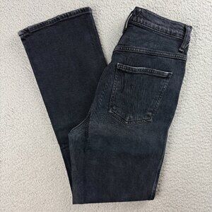 AGOLDE Jeans Womens 26 Pants Black Realm Pinch Waist High Rise Kick Fading Denim